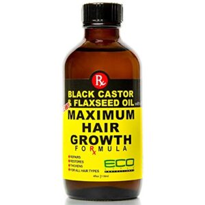 ECO STYLE BLACK CASTOR OIL & FLAXSEED OIL MAXIMUM HAIR GROWTH FORMULA 4OZ
